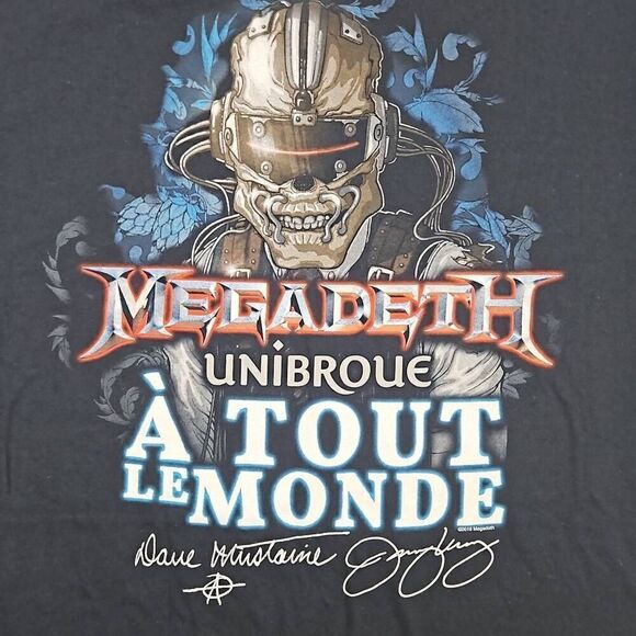 Megadeth Unibroue A Tout Le Monde Mens Size Large Graphic Tee Dave Mustaine Beer - Picture 7 of 7